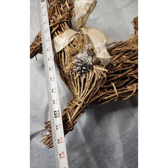 Christmas Grapevine Twig Reindeer Handcrafted Primitive Rustic Holiday Decor - Picture 8 of 10